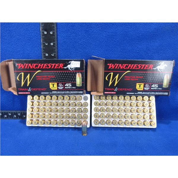 45 Auto 230gr FMJ Winchester Train & Defend Cartridges