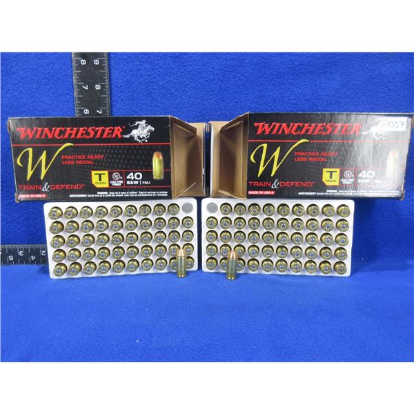 40 S&W 180gr FMJ Winchester Train & Defend Cartridges