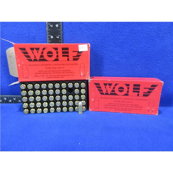 40 S&W 180gr Lead TC Factory Reloads by Wolf
