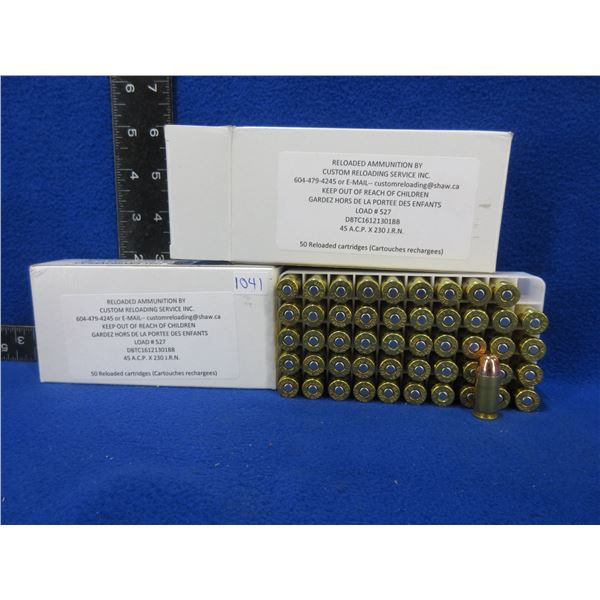 45 ACP X 230 JRN Factory Reloads by Custom Reloading