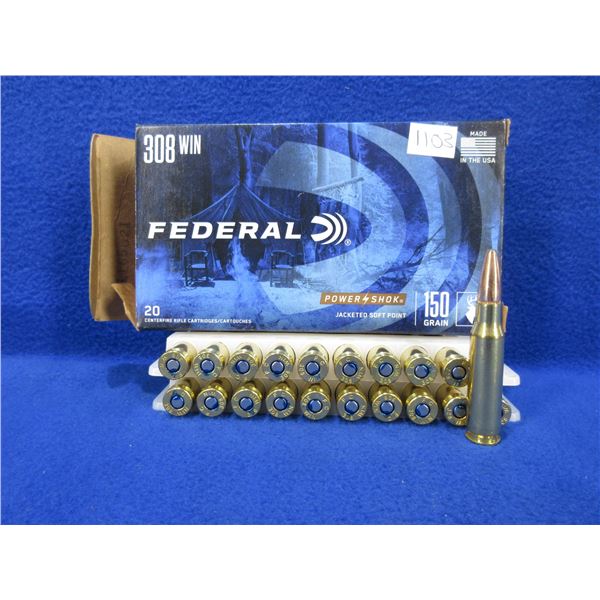 308 Win. 150gr JSP Federal Power Shok Cartridges