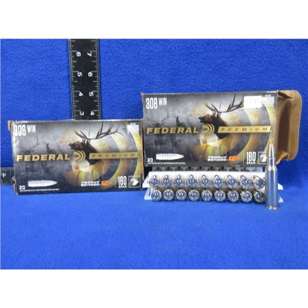 308 Win. 180gr Federal Premium Cartridges - 2 Boxes of 20