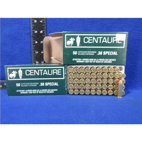 38 Spl Centaure Factory Reloads - 2 Boxes of 50