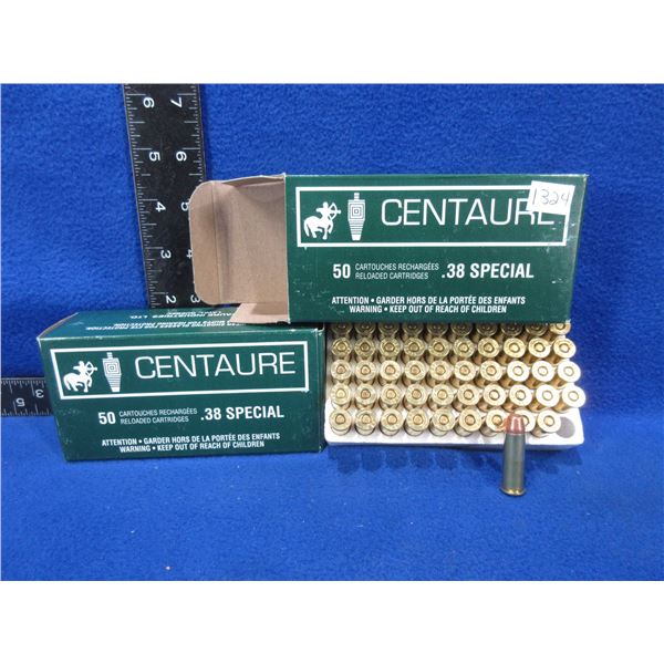 38 Spl Centaure Factory Reloads - 2 Boxes of 50