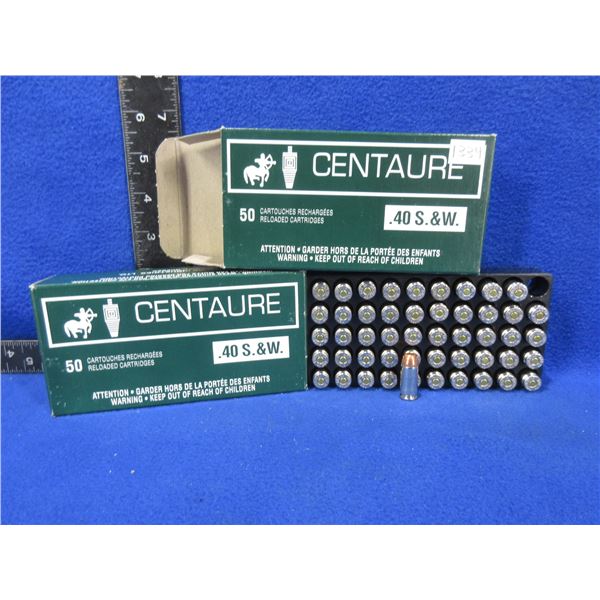 40 S&W Centaure Factory Reloads - 2 Boxes of 50
