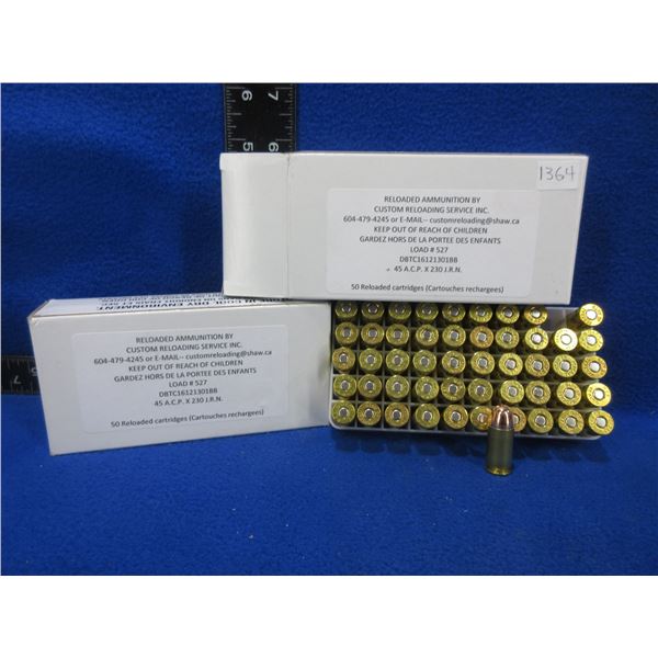 45 ACP X 230 JRN Factory Reloads by Custom Reloading