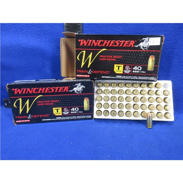 40 S&W 180gr FMJ Winchester Train & Defend Cartridges