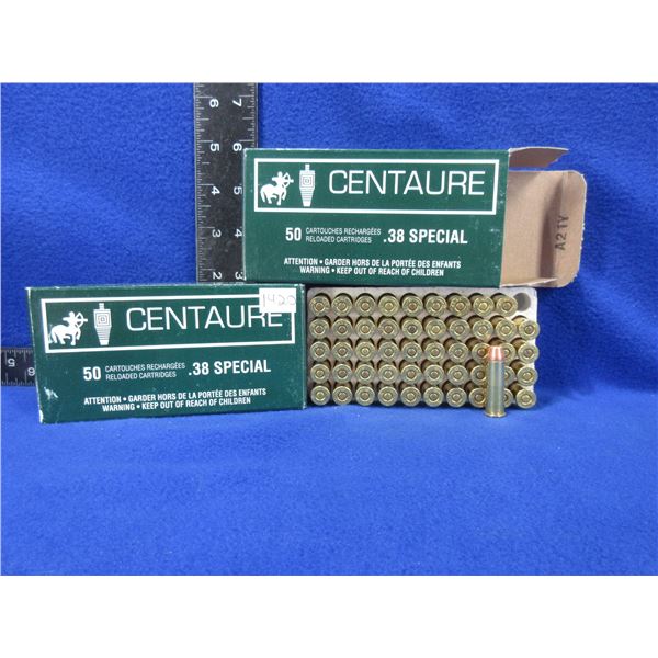 38 Spl Centaure Factory Reloads - 2 Boxes of 50