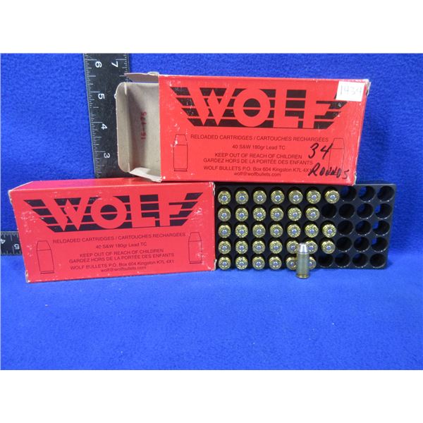 40 S&W 180gr Lead TC Factory Reloads by Wolf