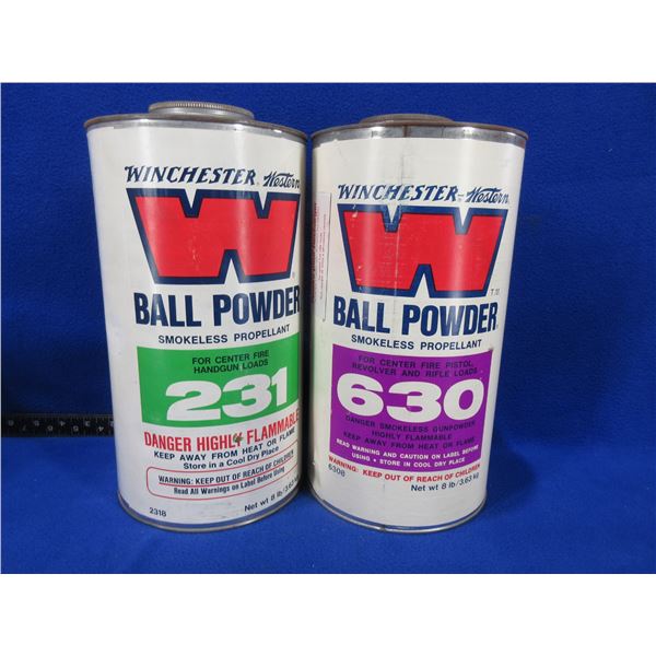 2 Empty Collector Powder Tins - Winchester Ball Powder