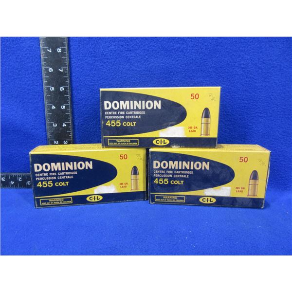 3 Empty Collector Boxes - 455 Colt CIL Dominion