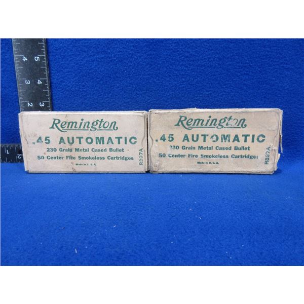 2 Empty Collector Boxes - 45 Auto Remington
