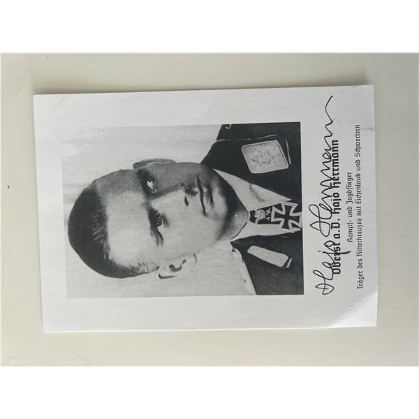 WWII pilot Hajo Herrmann signed photo