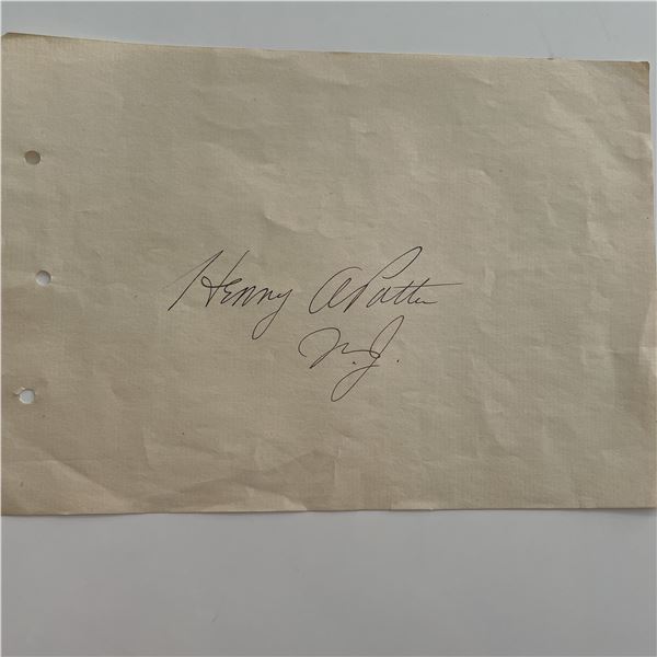 Henry A. Patten signature cut