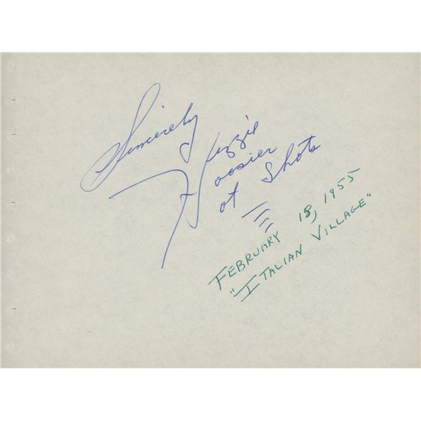 Hoosier Hotshots original signatures dated February 18, 1955