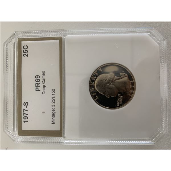 1977-S 25C PR69 Deep Cameo