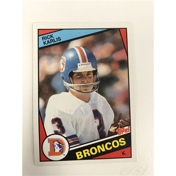 1984 Topps Rich Karlis Denver Broncos #66 Football Card