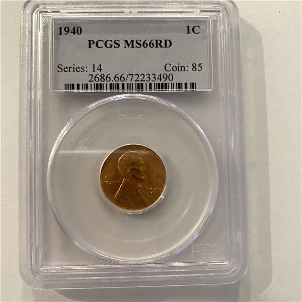 1940 Lincoln Cent. PCGS MS66RD