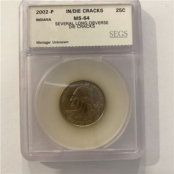 Rare 2002-P Indiana Quarter - MS-64