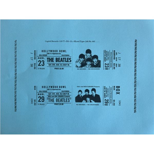 Beatles reproduction concert ticket album prop
