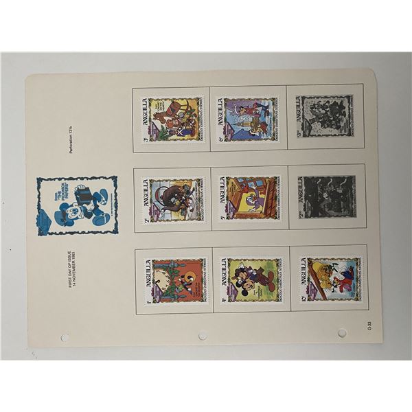 Walt Disney Mickey & Friends from the Pickwick Papers Stamp Sheet. Anguilla