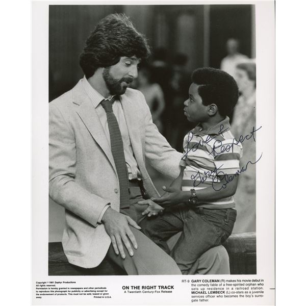 Gary Coleman signed On The Right Track movie promo photo