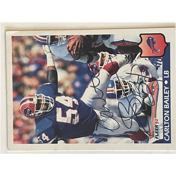Buffalo Bills Carlton Bailey signed 1992 Fleer #17 trading card