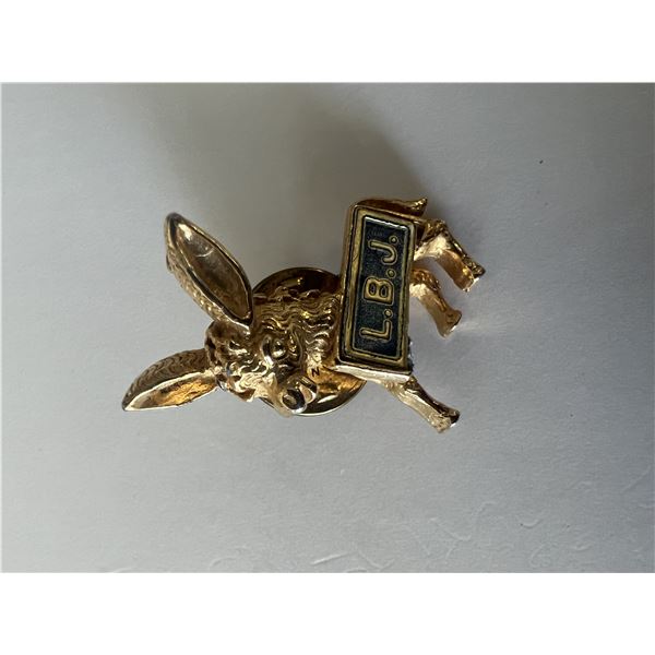 Vintage Donkey Pin Presidential Lyndon B Johnson Campaign Pin