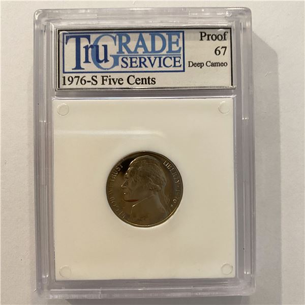 1976-S Five Cents - Jefferson Nickel - Proof 67 Deep Cameo