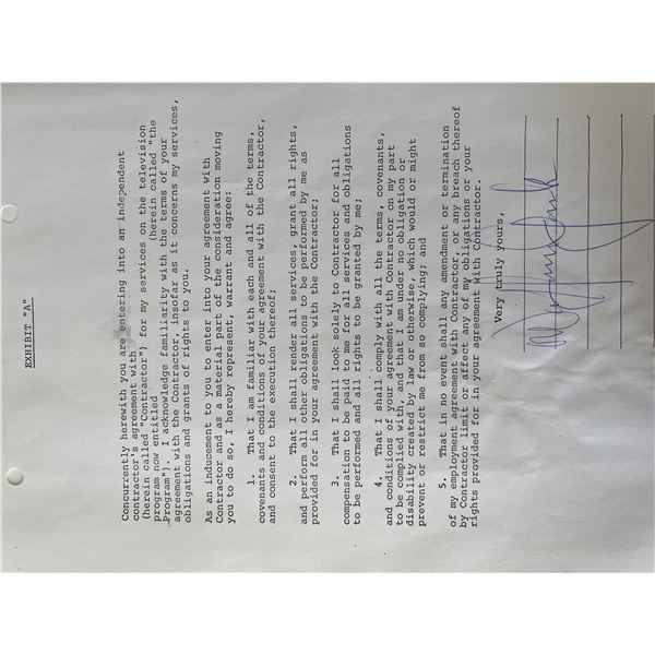 Wolfman Jack signed contract