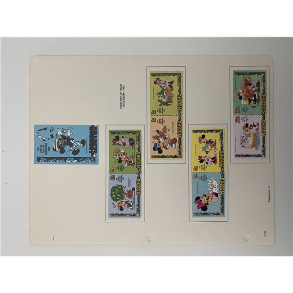 Walt Disney The Twelve Days of Christams, Christmas 1982 Stamp Sheet. Lesotho