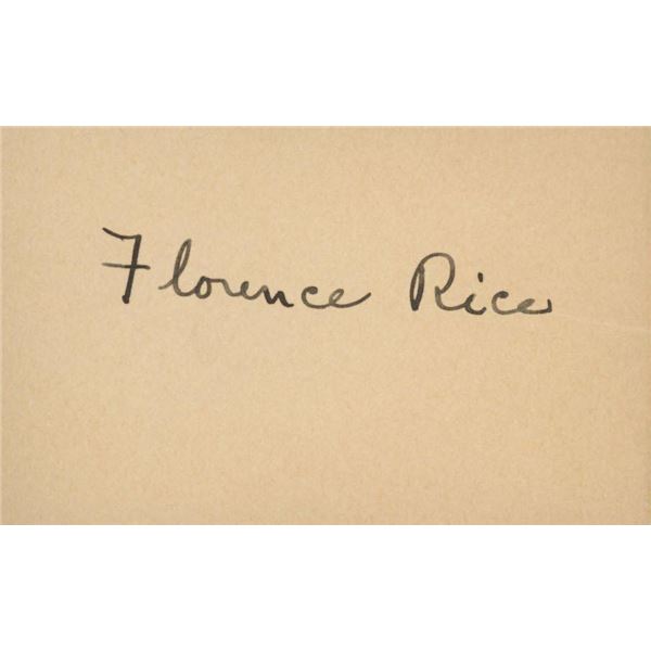 Florence Rice original signature