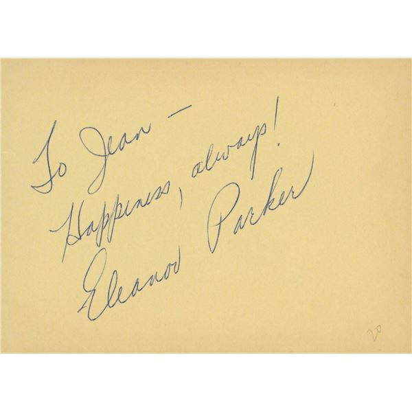 Eleanor Parker signed note