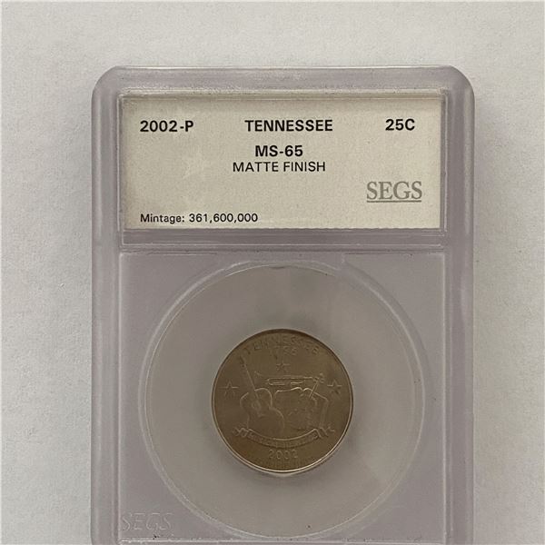Rare 2002-P Tennessee 25c - MS-65 Matte Finish