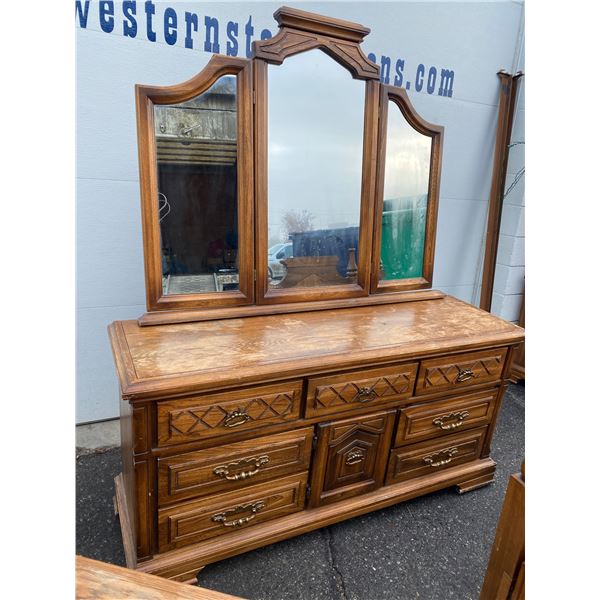 Dresser,mirror headboard foot and rails can be Queen or double