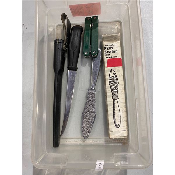 Filet knife, fish scaler, multi tool ect