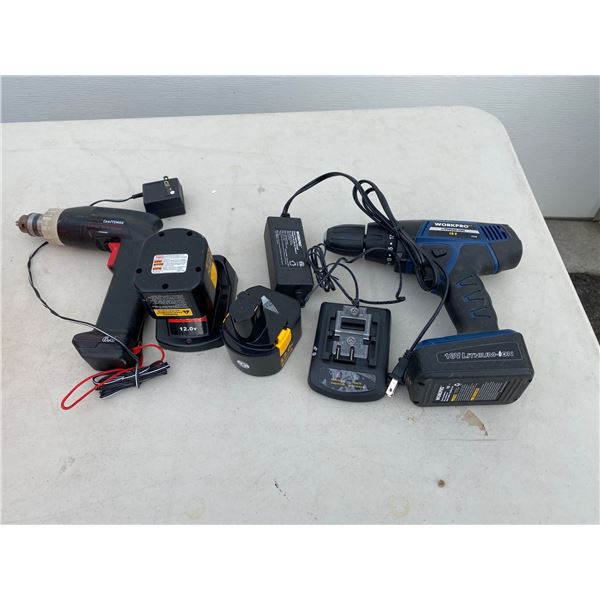 Drills and batteries and chargers