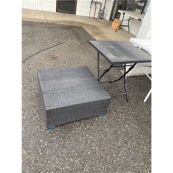 Folding patio table and stool