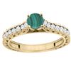 Image 1 : 1.66 CTW Malachite & Diamond Ring 14K Yellow Gold - REF-62N5Y