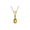 Image 1 : Genuine 0.46 ctw Citrine & Diamond Necklace 14KT Yellow Gold - REF-21H6X