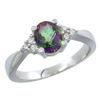Image 1 : 1.06 CTW Mystic Topaz & Diamond Ring 10K White Gold - REF-28A4X