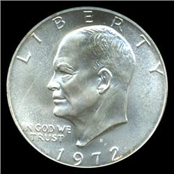 1972S IKE Dollar Graded Silver ANACS Double Die MS67 (COI-4872)