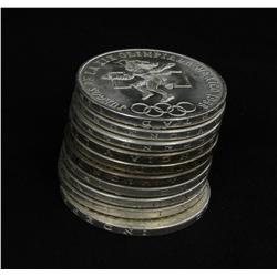 1968 Mexico Olympic Silver 25 Pesos Unsearched Stack of 10 Mostly BU 5.2 Ounces Silver! (COI-5234)