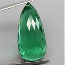 31.80ct Briolette Green Amethyst Eye Clean (GEM-16335)