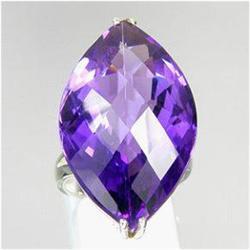65.80ct Sterling Marquise Ring Size 7 Purple Amethyst  (JEW-1464)