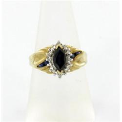1.2ct Ceylon Blue Sapphire & Diamond 10k Gold Ladies Ring (JEW-1473)