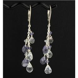 5ct Pink & White Topaz Briolette Sterling EarLadies Rings (JEW-1479)