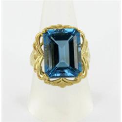 10+ct Swiss Blue Topaz 10k Gold Ladies Ring (JEW-1503)