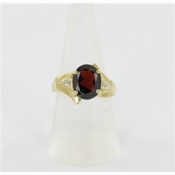 5ct Mozambique Garnet & Diamond 10k Gold Ladies Ring (JEW-312)