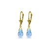 Image 1 : Genuine 4.5 ctw Blue Topaz Earrings 14KT Yellow Gold - REF-22M7T